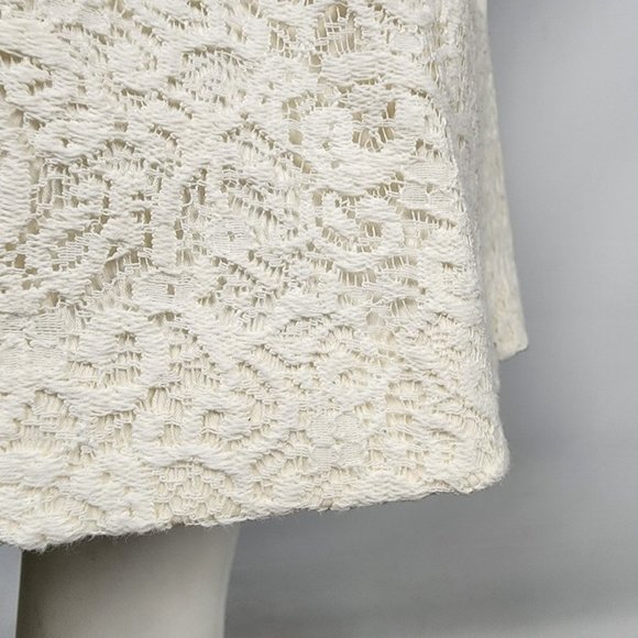 𝅺RW&CO White Lace Cotton Strapless Fit & Flare Mini Dress Size 8 - Picture 10 of 16